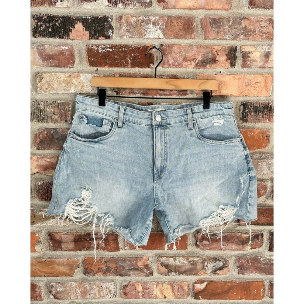 Kut from the Kloth Light Wash Distressed Denim Shorts